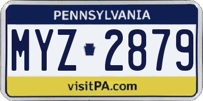 PA license plate MYZ2879