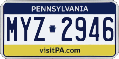 PA license plate MYZ2946