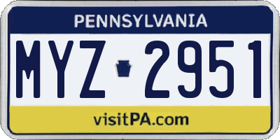 PA license plate MYZ2951