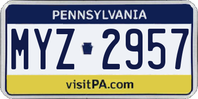 PA license plate MYZ2957