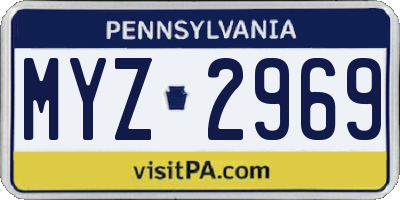PA license plate MYZ2969