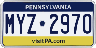 PA license plate MYZ2970