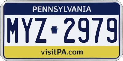 PA license plate MYZ2979