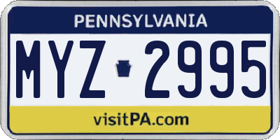 PA license plate MYZ2995
