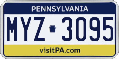PA license plate MYZ3095
