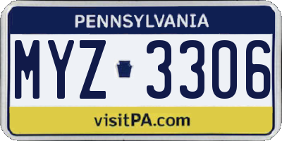 PA license plate MYZ3306