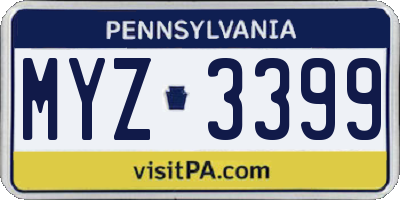PA license plate MYZ3399