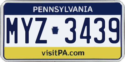 PA license plate MYZ3439