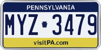 PA license plate MYZ3479