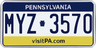 PA license plate MYZ3570
