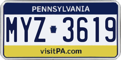 PA license plate MYZ3619