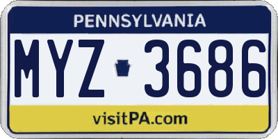 PA license plate MYZ3686