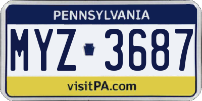 PA license plate MYZ3687