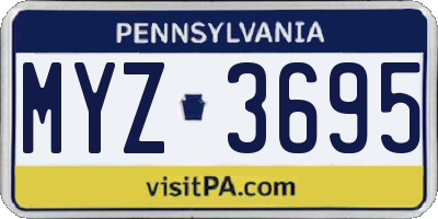 PA license plate MYZ3695