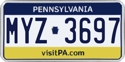 PA license plate MYZ3697