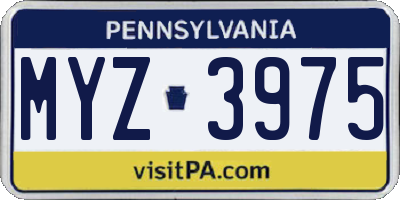 PA license plate MYZ3975