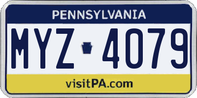 PA license plate MYZ4079