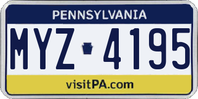 PA license plate MYZ4195