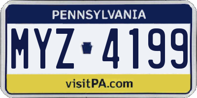 PA license plate MYZ4199