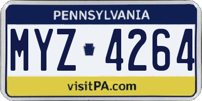PA license plate MYZ4264