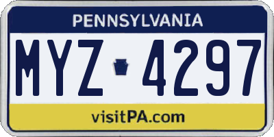 PA license plate MYZ4297