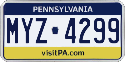 PA license plate MYZ4299