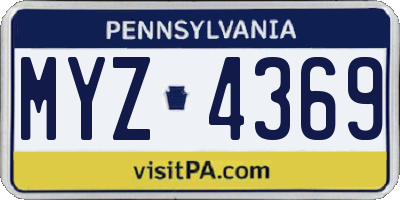 PA license plate MYZ4369