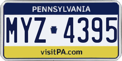 PA license plate MYZ4395