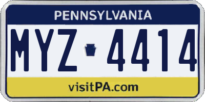 PA license plate MYZ4414