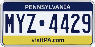PA license plate MYZ4429