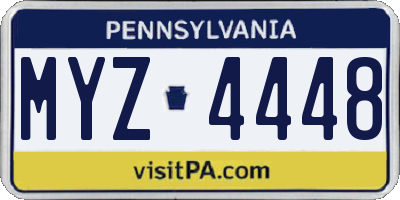 PA license plate MYZ4448