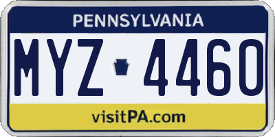 PA license plate MYZ4460