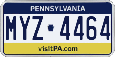 PA license plate MYZ4464