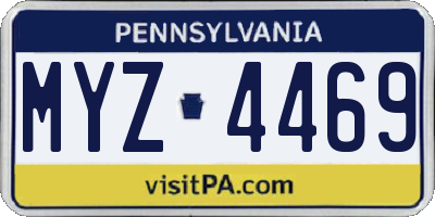 PA license plate MYZ4469