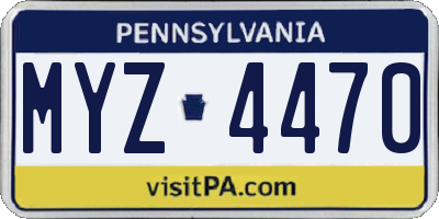 PA license plate MYZ4470