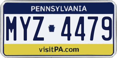 PA license plate MYZ4479