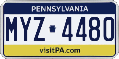 PA license plate MYZ4480