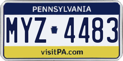 PA license plate MYZ4483