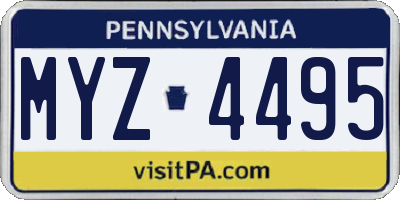 PA license plate MYZ4495