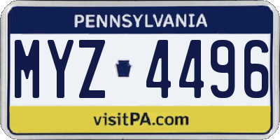 PA license plate MYZ4496