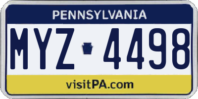 PA license plate MYZ4498