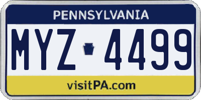 PA license plate MYZ4499