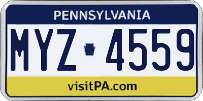 PA license plate MYZ4559