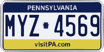 PA license plate MYZ4569