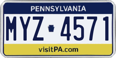 PA license plate MYZ4571