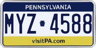 PA license plate MYZ4588