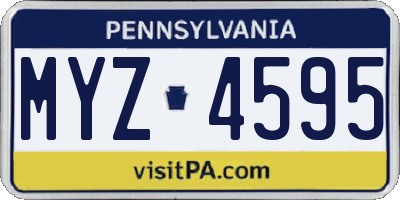 PA license plate MYZ4595