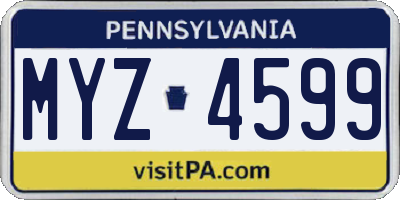 PA license plate MYZ4599