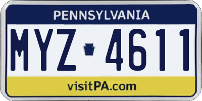 PA license plate MYZ4611