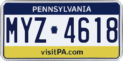 PA license plate MYZ4618